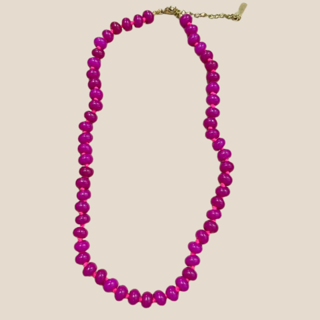 Deep Rose Chalcedony Jelly Necklace