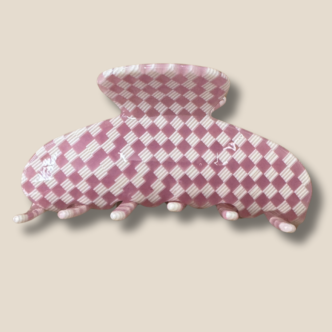 Lilac Checker Everyday Hair Claw
