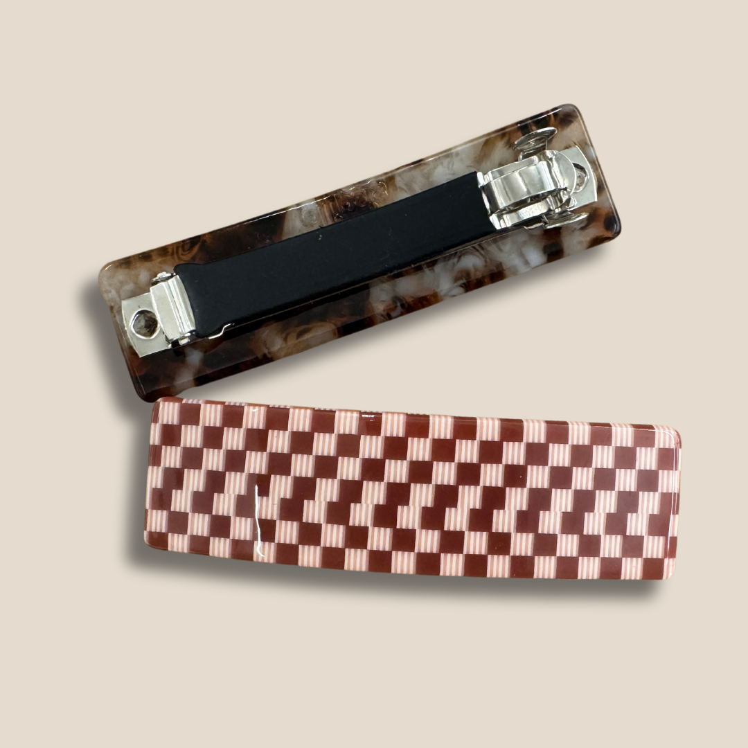 Merlot Checker French Barrette