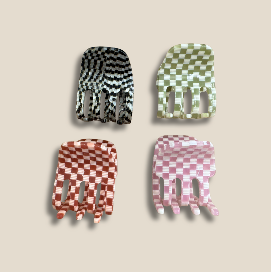 Olive Checker Everyday Mini Claw