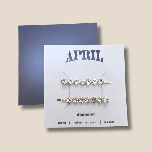 April Birthstone Hair Pins