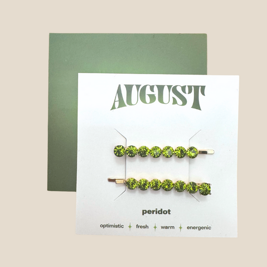 August Birthstone Hair Pins