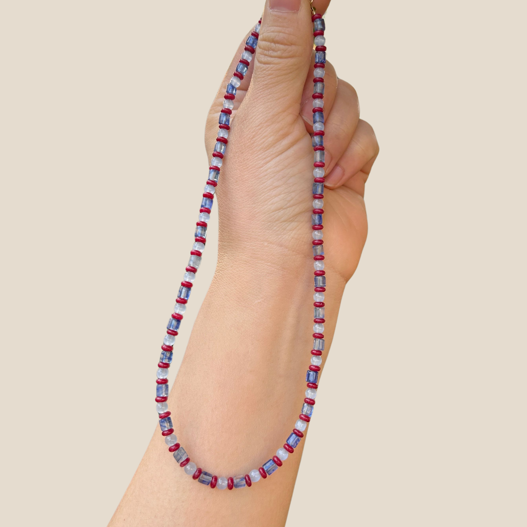 Linear Blue Necklace