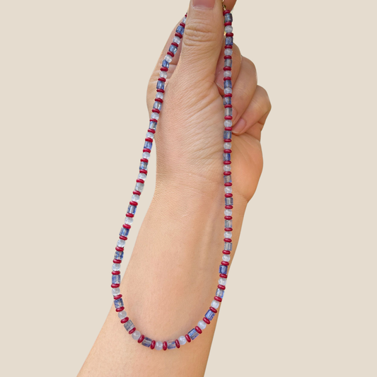 Linear Blue Necklace