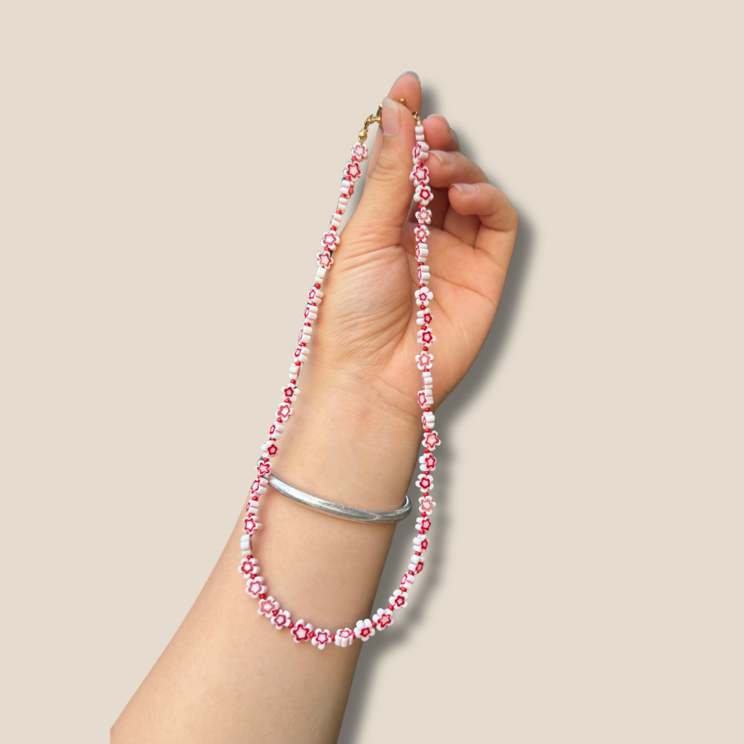 Cherry Daisy Chain Necklace