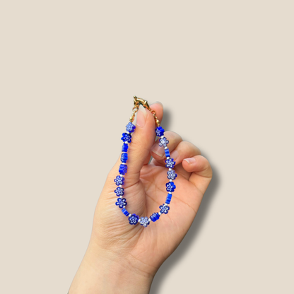 Cobalt Daisy Chain Bracelet