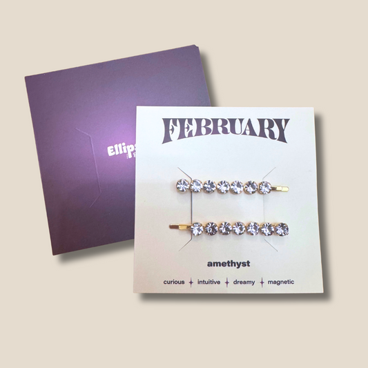 February Birthstone Hair Pins