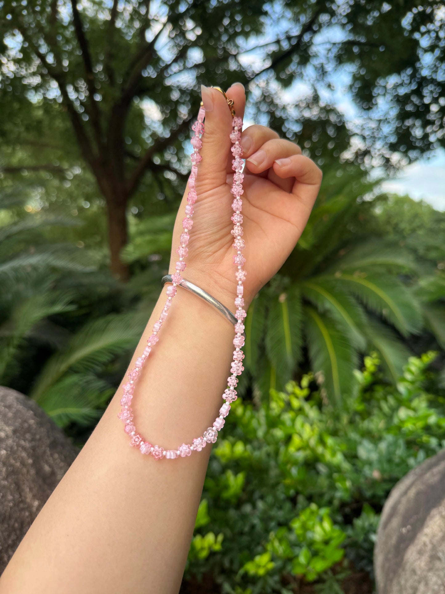 Peony Daisy Chain Necklace