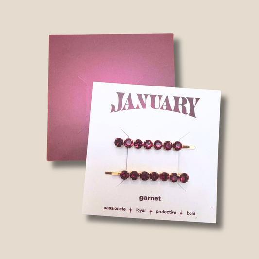January Birthstone Hair Pins