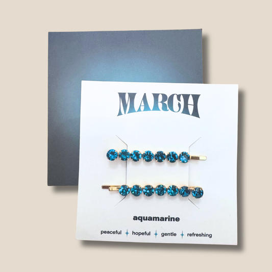 March Birthstone Hair Pins