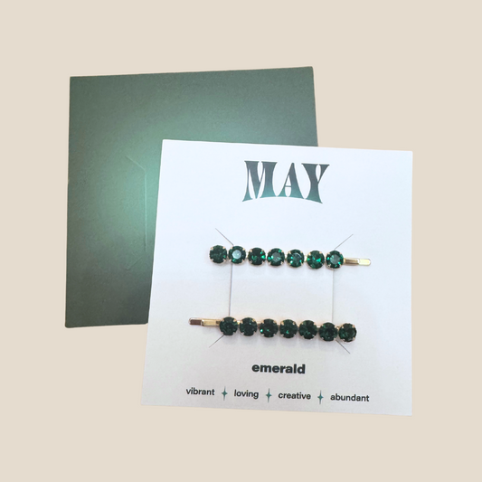 May Birthstone Hair Pins