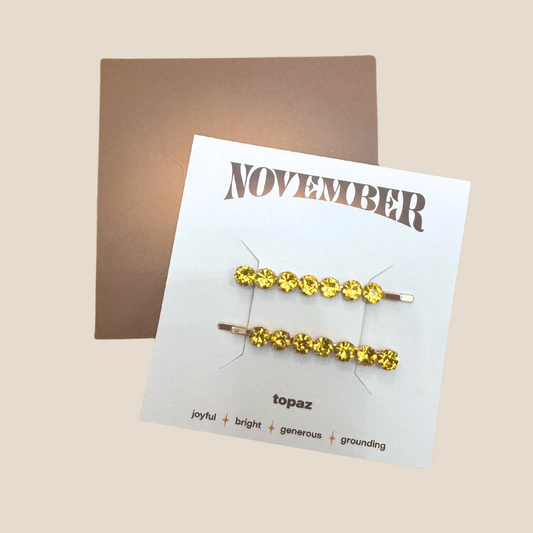 November Birthstone Hair Pins