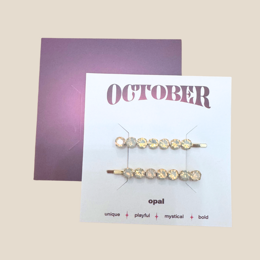 October Birthstone Hair Pins