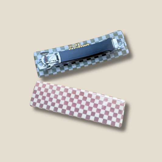 Lilac Checker French Barrette