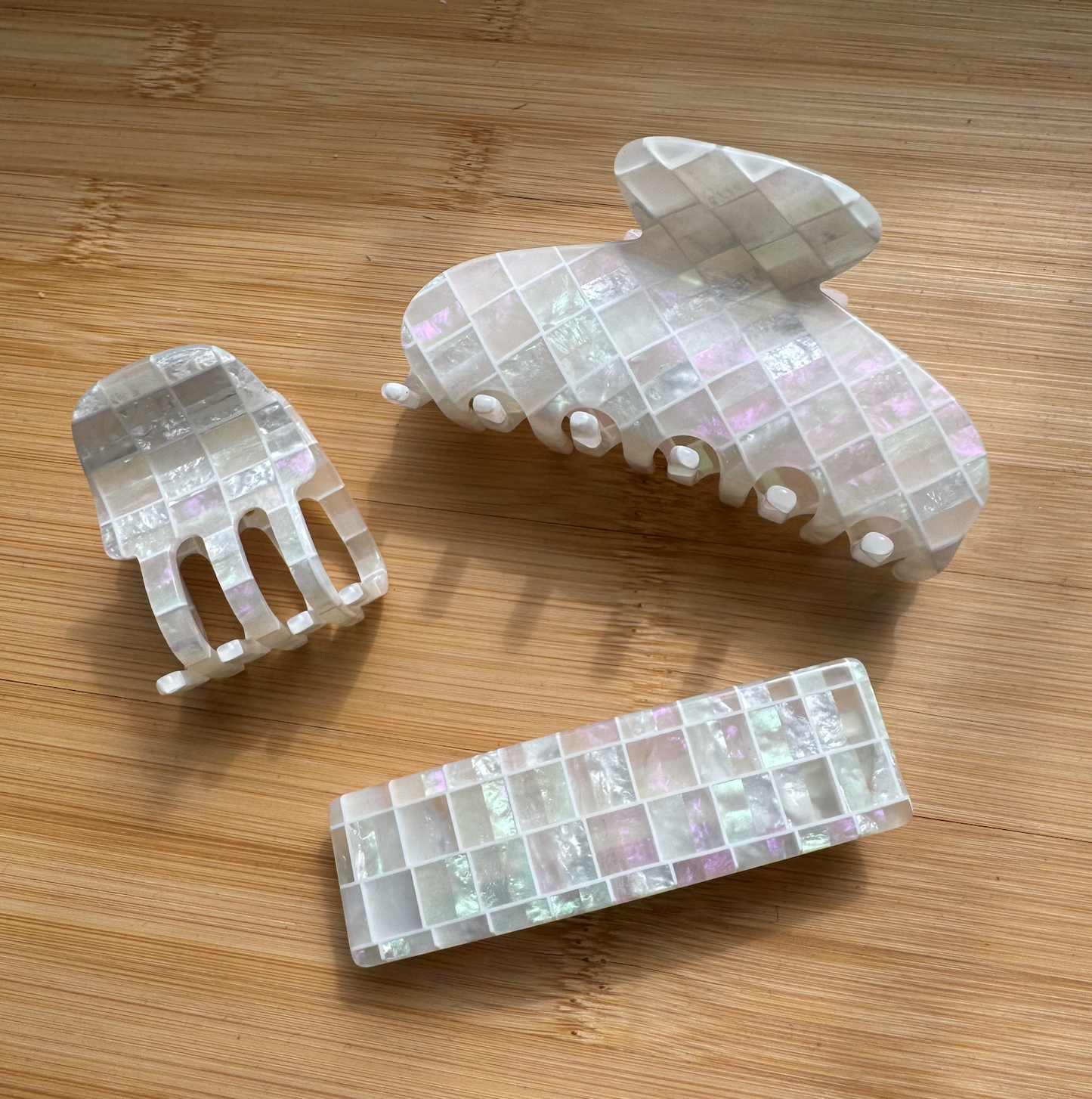 Iridescent Pearl Tile Trio