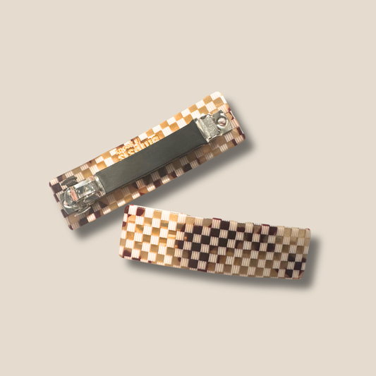 Tortoise Checker Everyday Barrette
